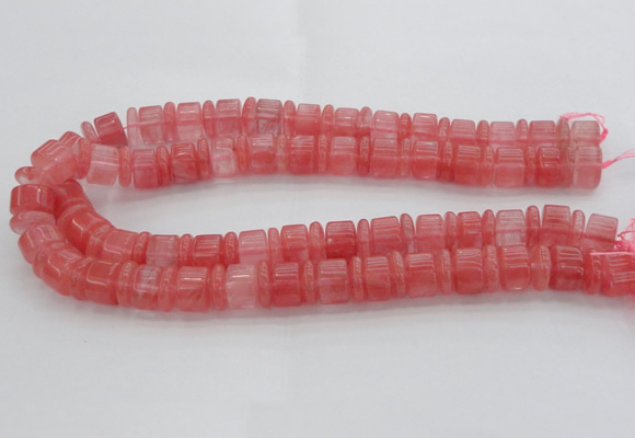 CRB252 15.5 inches 5*14mm - 10*14mm rondelle cherry quartz beads