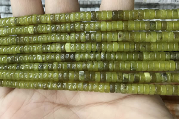 CRB2564 15.5 inches 2*4mm heishi olive jade beads wholesale