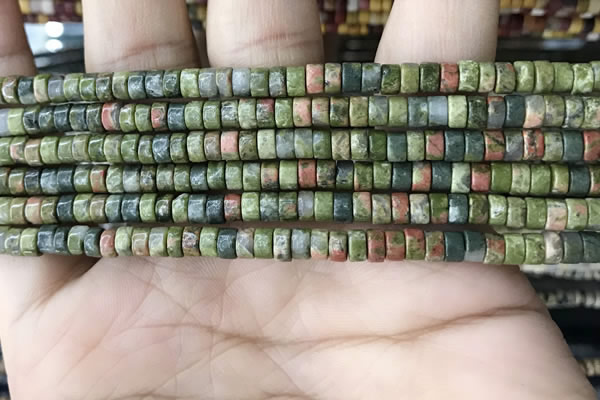 CRB2565 15.5 inches 2*4mm heishi unakite beads wholesale