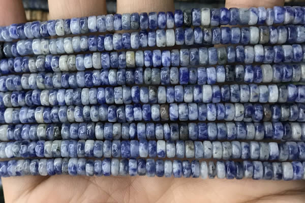 CRB2576 15.5 inches 2*4mm heishi blue spot stone beads wholesale