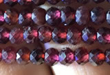 CRB2601 15.5 inches 2*3mm faceted rondelle red garnet beads