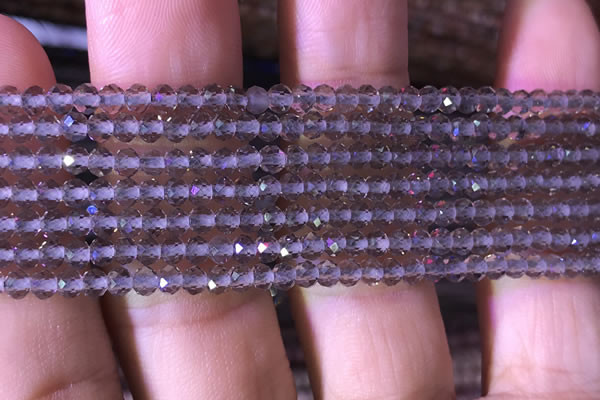 CRB2603 15.5 inches 2*3mm faceted rondelle smoky quartz beads