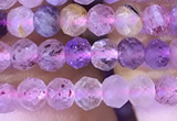 CRB2607 15.5 inches 3*4mm faceted rondelle mixed quartz beads