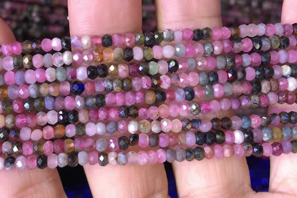 CRB2609 15.5 inches 2*3mm faceted rondelle tourmaline beads