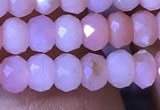 CRB2616 15.5 inches 3*4mm faceted rondelle pink opal beads