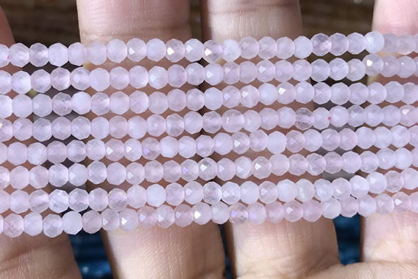 CRB2622 15.5 inches 2*3mm faceted rondelle rose quartz beads