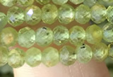 CRB2636 15.5 inches 3*4mm faceted rondelle peridot gemstone beads