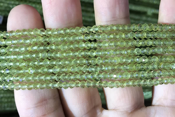 CRB2637 15.5 inches 2*3mm faceted rondelle peridot gemstone beads