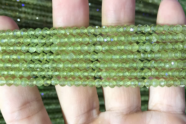 CRB2638 15.5 inches 3*4mm faceted rondelle peridot gemstone beads