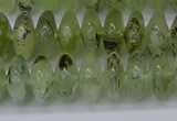 CRB265 15.5 inches 5*12mm rondelle green rutilated quartz beads