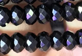 CRB2652 15.5 inches 3.5*5mm faceted rondelle black spinel beads