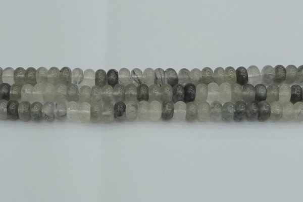 CRB2806 15.5 inches 5*8mm rondelle cloudy quartz beads wholesale