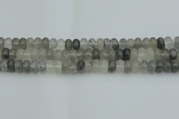 CRB2807 15.5 inches 6*10mm rondelle cloudy quartz beads wholesale