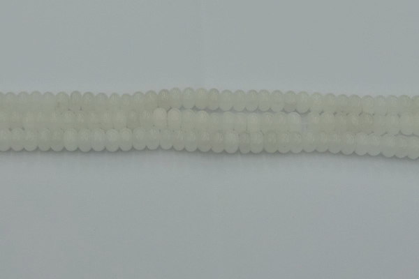 CRB2810 15.5 inches 4*6mm rondelle white jade beads wholesale