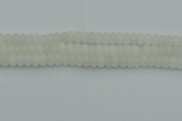 CRB2812 15.5 inches 6*10mm rondelle white jade beads wholesale