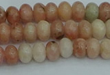 CRB2840 15.5 inches 4*6mm rondelle red plum blossom jade beads