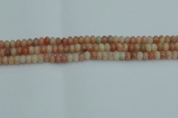 CRB2840 15.5 inches 4*6mm rondelle red plum blossom jade beads