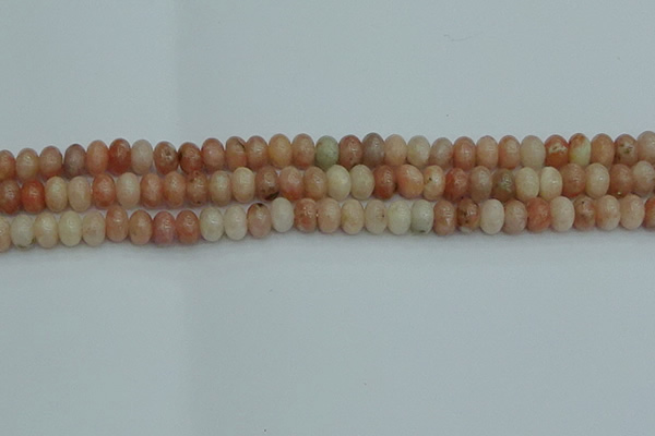 CRB2841 15.5 inches 5*8mm rondelle red plum blossom jade beads