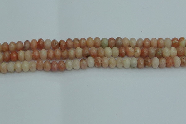 CRB2842 15.5 inches 6*10mm rondelle red plum blossom jade beads