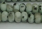 CRB2852 15.5 inches 6*10mm rondelle sesame jasper beads