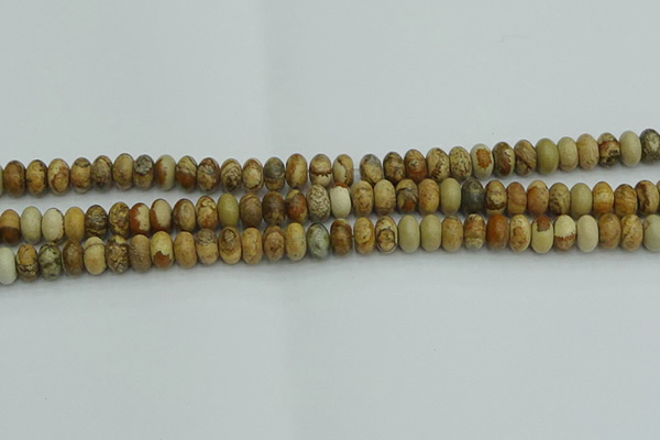 CRB2855 15.5 inches 4*6mm rondelle picture jasper beads