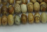 CRB2856 15.5 inches 5*8mm rondelle picture jasper beads