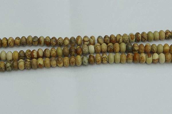 CRB2856 15.5 inches 5*8mm rondelle picture jasper beads