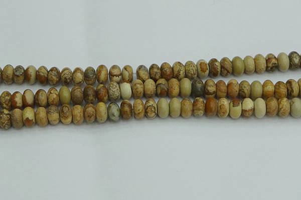 CRB2857 15.5 inches 6*10mm rondelle picture jasper beads