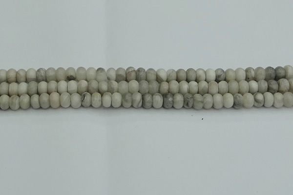 CRB2860 15.5 inches 4*6mm rondelle grey agate beads