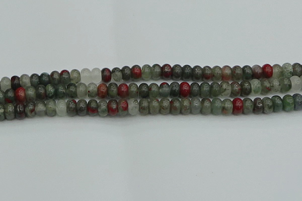 CRB2870 15.5 inches 4*6mm rondelle blood jasper beads