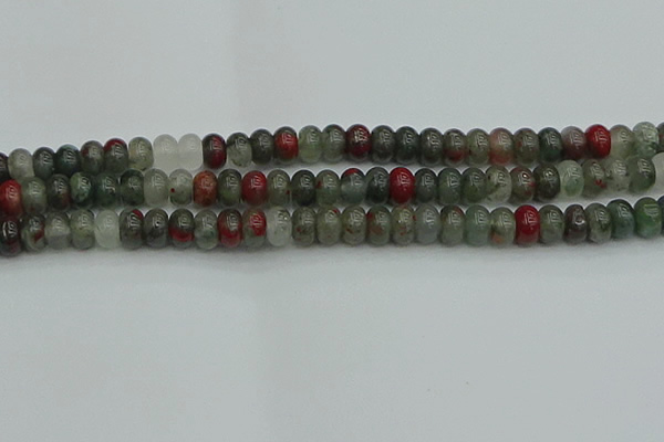 CRB2871 15.5 inches 5*8mm rondelle blood jasper beads