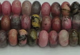 CRB2885 15.5 inches 4*6mm rondelle rhodonite beads wholesale