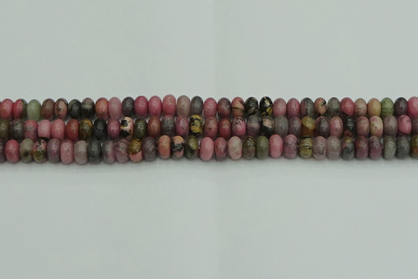 CRB2885 15.5 inches 4*6mm rondelle rhodonite beads wholesale