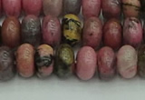 CRB2886 15.5 inches 5*8mm rondelle rhodonite beads wholesale