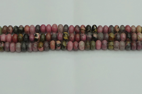 CRB2887 15.5 inches 6*10mm rondelle rhodonite beads wholesale