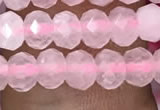 CRB3001 15.5 inches 4*6mm faceted rondelle rose quartz beads