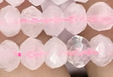 CRB3002 15.5 inches 6*8mm faceted rondelle rose quartz beads