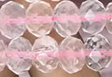 CRB3003 15.5 inches 8*10mm faceted rondelle rose quartz beads