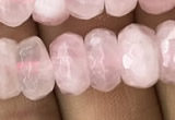 CRB3004 15.5 inches 6*10mm faceted rondelle rose quartz beads