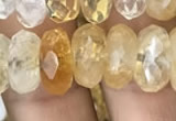 CRB3014 15.5 inches 6*12mm faceted rondelle citrine beads