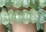 CRB3016 15.5 inches 6*10mm faceted rondelle prehnite beads