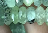 CRB3017 15.5 inches 6*12mm faceted rondelle prehnite beads