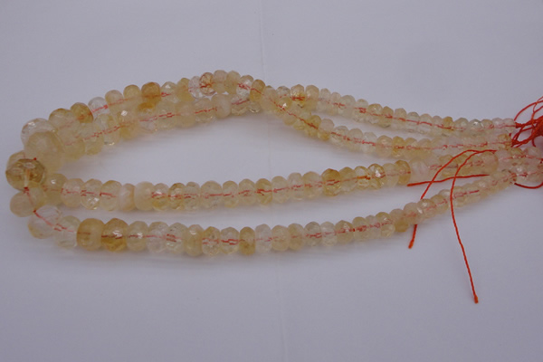 CRB302 15.5 inches 5*8mm - 10*14mm faceted rondelle citrine beads