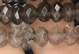 CRB3023 15.5 inches 5*8mm faceted rondelle smoky quartz beads