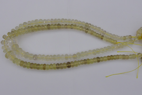 CRB303 15.5 inches 5*8mm - 10*14mm faceted rondelle lemon quartz beads