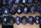 CRB3033 15.5 inches 4*6mm faceted rondelle blue goldstone beads