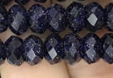 CRB3034 15.5 inches 5*8mm faceted rondelle blue goldstone beads