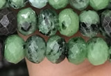 CRB3035 15.5 inches 4*6mm faceted rondelle ruby zoisite beads