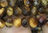 CRB3039 15.5 inches 4*6mm faceted rondelle yellow tiger eye beads