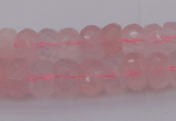 CRB304 15.5 inches 5*8mm - 10*14mm faceted rondelle rose quartz beads